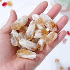 Apengshi Citrine Points support meditation and chakra work with grounding energy