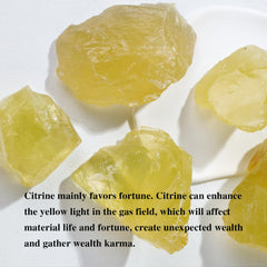 Apengshi Citrine raw stone used as warm decorative accent in home decor.
