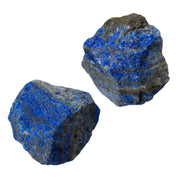 Apengshi Lapis Lazuli raw stones: two compact pieces for meditation and display.