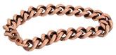 Apex Copper Bracelet close-up highlights burnished wide links for daily wear.