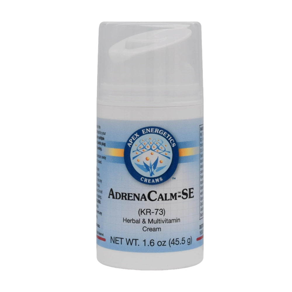 Apex Energetics AdrenaCalm SE bottle with pump for easy, on-the-go application.