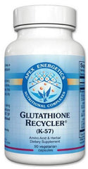Apex Energetics Glutathione Recycler bottle with 90 capsules showing potential cellular antioxidant support