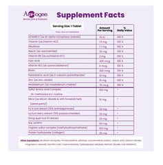 Aphogee bottle showing nutrients like biotin and collagen for strong hair.