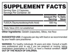 Apollon Nutrition Tudca capsules stacked show consistent 250 mg dose per serving