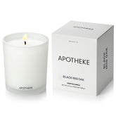 APOTHEKE Black Iris Oak candle jar with premium soy wax for a clean burn.