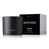 APOTHEKE Charcoal 3-Wick Candle jar with long-lasting fragrance.