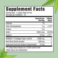 Applied Nutrition Liquid Collagen + Hyaluronic Acid tubes being poured, easy daily skin care routine.