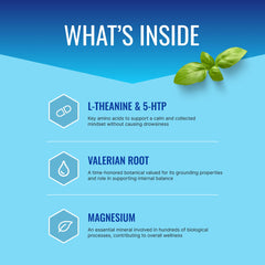 Detail of Anxietex labeling emphasizing serving size and vegan-friendly formula