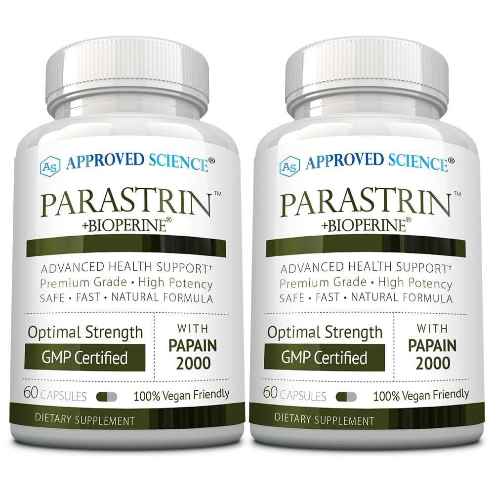 Approved Science Parastrin bottle with label and capsules for gut health support