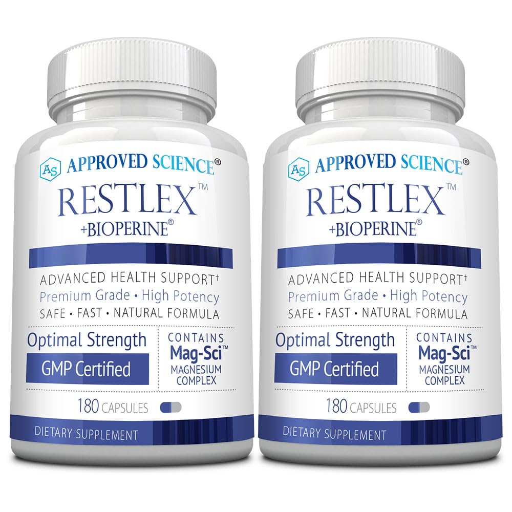 Approved Science Restlex bottle label highlights the magnesium blend for daily calm.