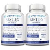 Approved Science Restlex bottle label highlights the magnesium blend for daily calm.