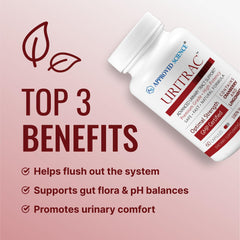 Close-up of Approved Science Uritrac capsules for easy daily use