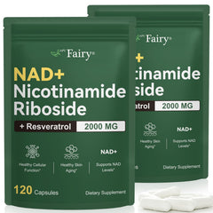 APU.FAIRY NAD supplement bottle front view highlights liposomal delivery for enhanced absorption.