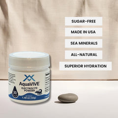 AquaVIVE sea minerals AQUASEA concentrate bottle highlights trace minerals.