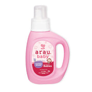 Arau Baby lavender cap measure showing dosing for easy baby wash.