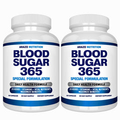 Arazo Nutrition Blood Sugar 365 bottle promoting daily energy support
