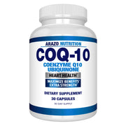 Arazo Nutrition CoQ10 200mg bottle front view for daily antioxidant support