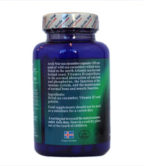 Arctic Star sea cucumber capsules pouring, highlighting purity and ease of use.