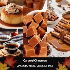 Aredenua Caramel Cinnamon candle wax closeup highlights natural soy wax for a cleaner burn.
