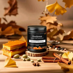 Aredenua Caramel Cinnamon candle wick detail shows even burn for extended use.