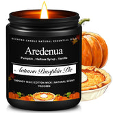 Aredenua Pumpkin Pie Candle glow creating warm winter ambience