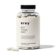 Arey Not Today bottle front displaying daily hair supplement for greying support