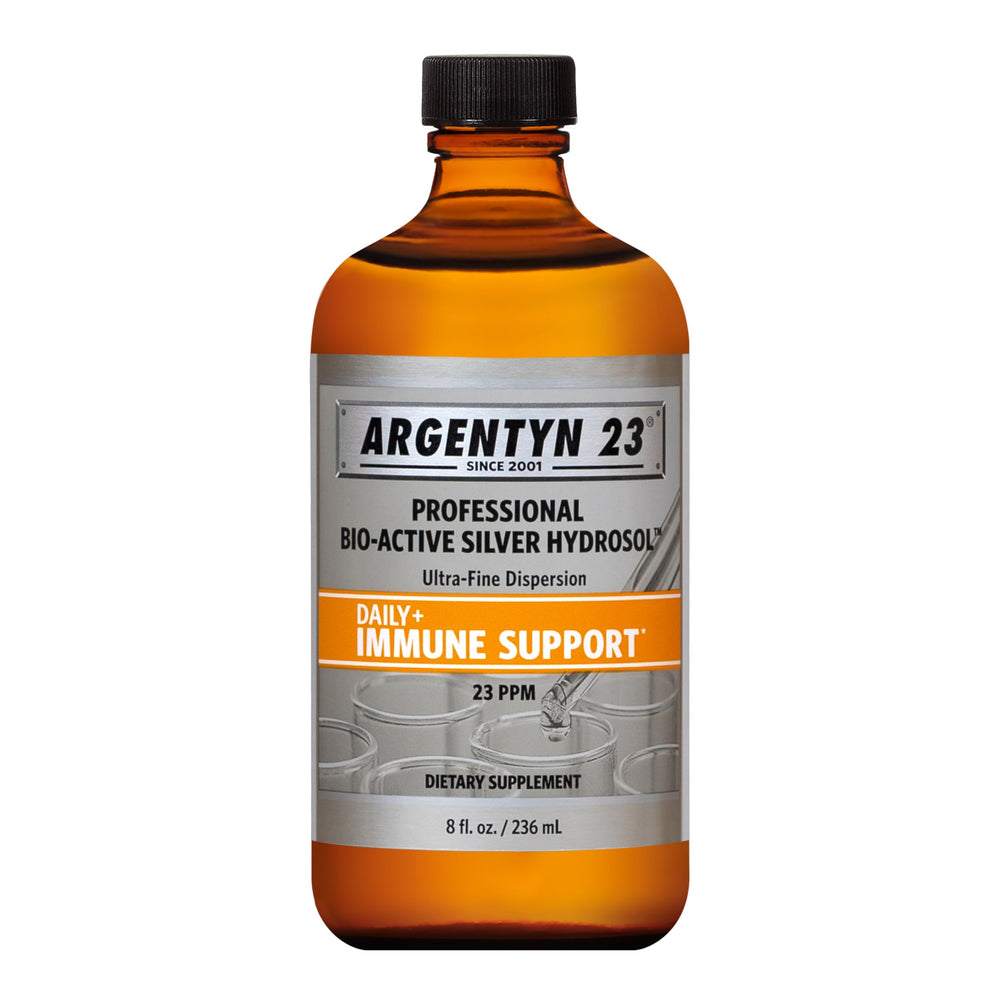 Argentyn 23 bottle front highlights premium everyday immune support.