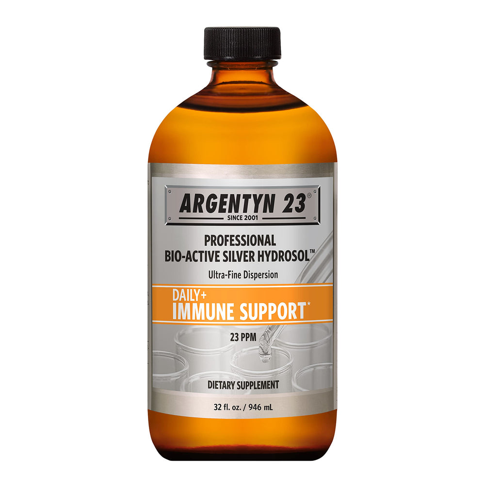 Argentyn 23 bottle pour shows quick, bio-active silver support for everyday wellness