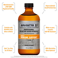 Argentyn 23 bottle pour demonstrates easy dosing for daily use.