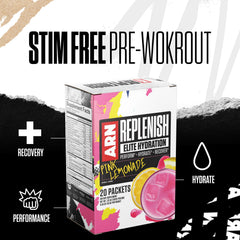 Sport bottle with ARN Replenish mixed pink lemonade for refreshing hydration