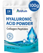 Arofum Hyaluronic Acid Powder bottle pour for easy dosing in serums.