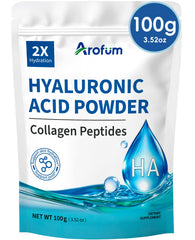 Arofum Hyaluronic Acid Powder bottle pour for easy dosing in serums.