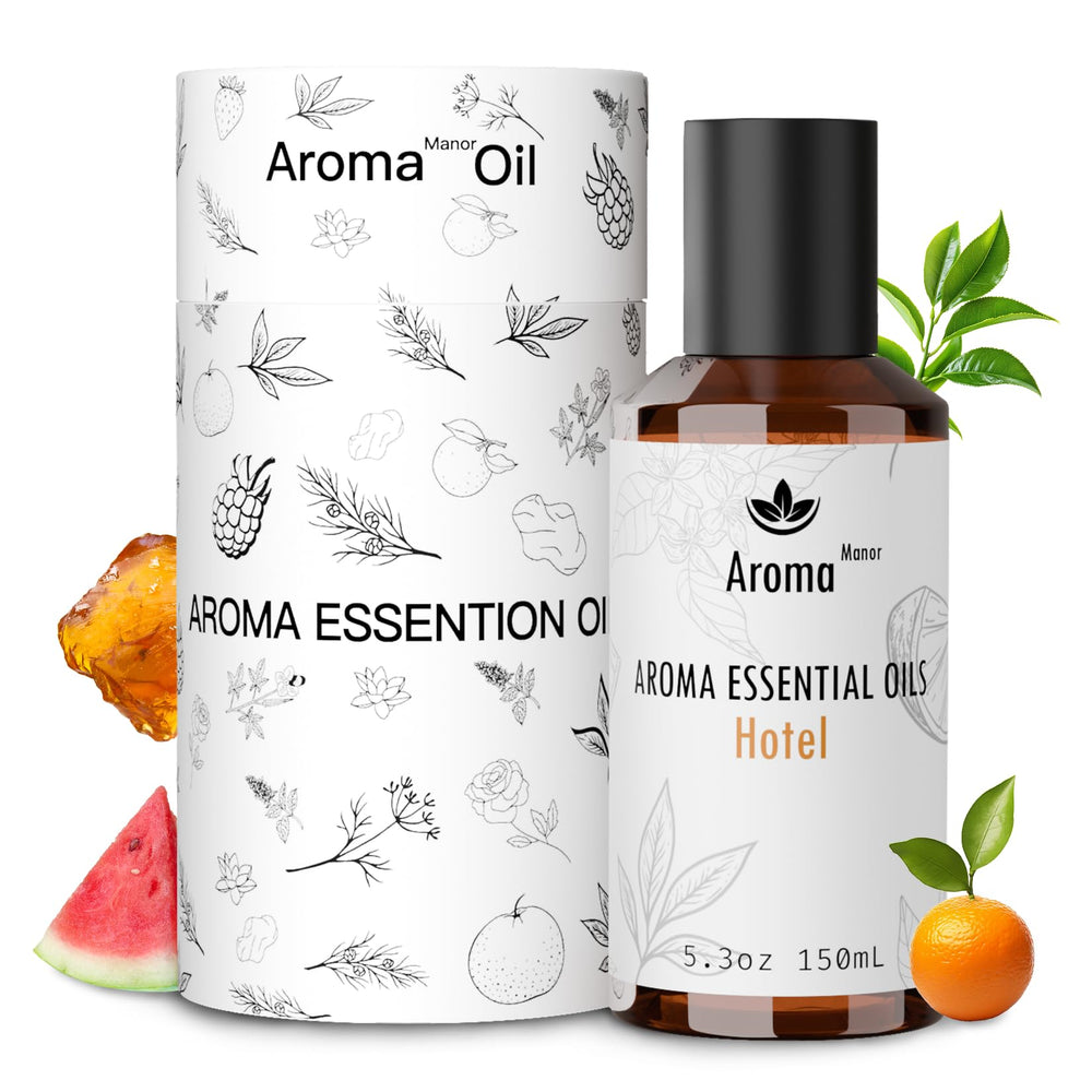 Aroma Manor Hotel Diffuser Oil bottle with Clementine and Santal for luxury ambiance.