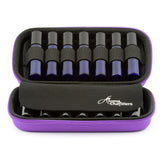 Aroma Outfitters essential oil carrying case front view in purple, durable travel-safe design.