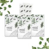 AROMA STICKERS Spearmint label close-up showing natural ingredients
