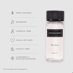 Aroma360 Blue 50mL bottle cap highlighting luxe design and ease of use.