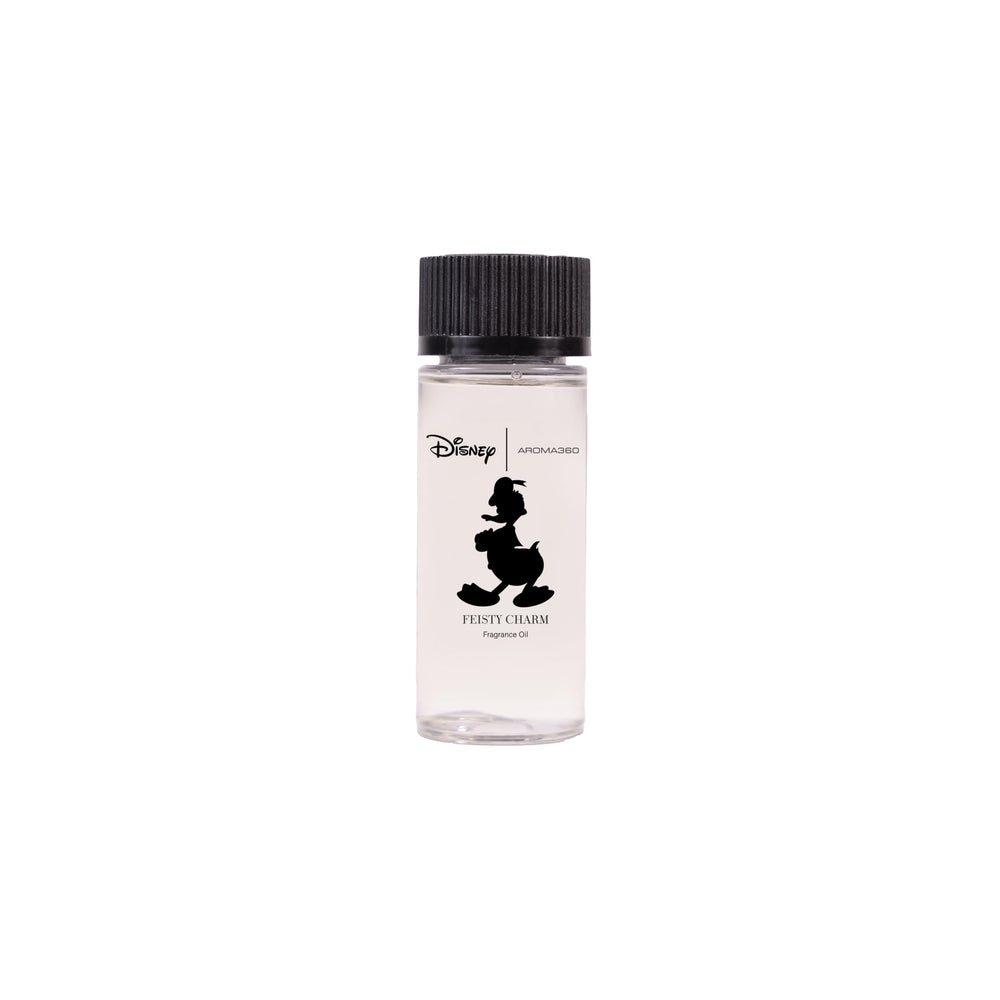 Aroma360 Disney Feisty Charm oil bottle for premium diffuser use and long-lasting scent.