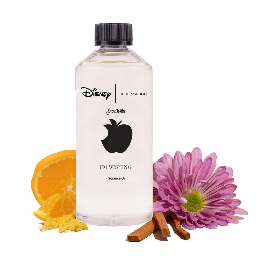 Aroma360 I'm Wishing fragrance bottle with bright orange top notes for uplifting ambience.