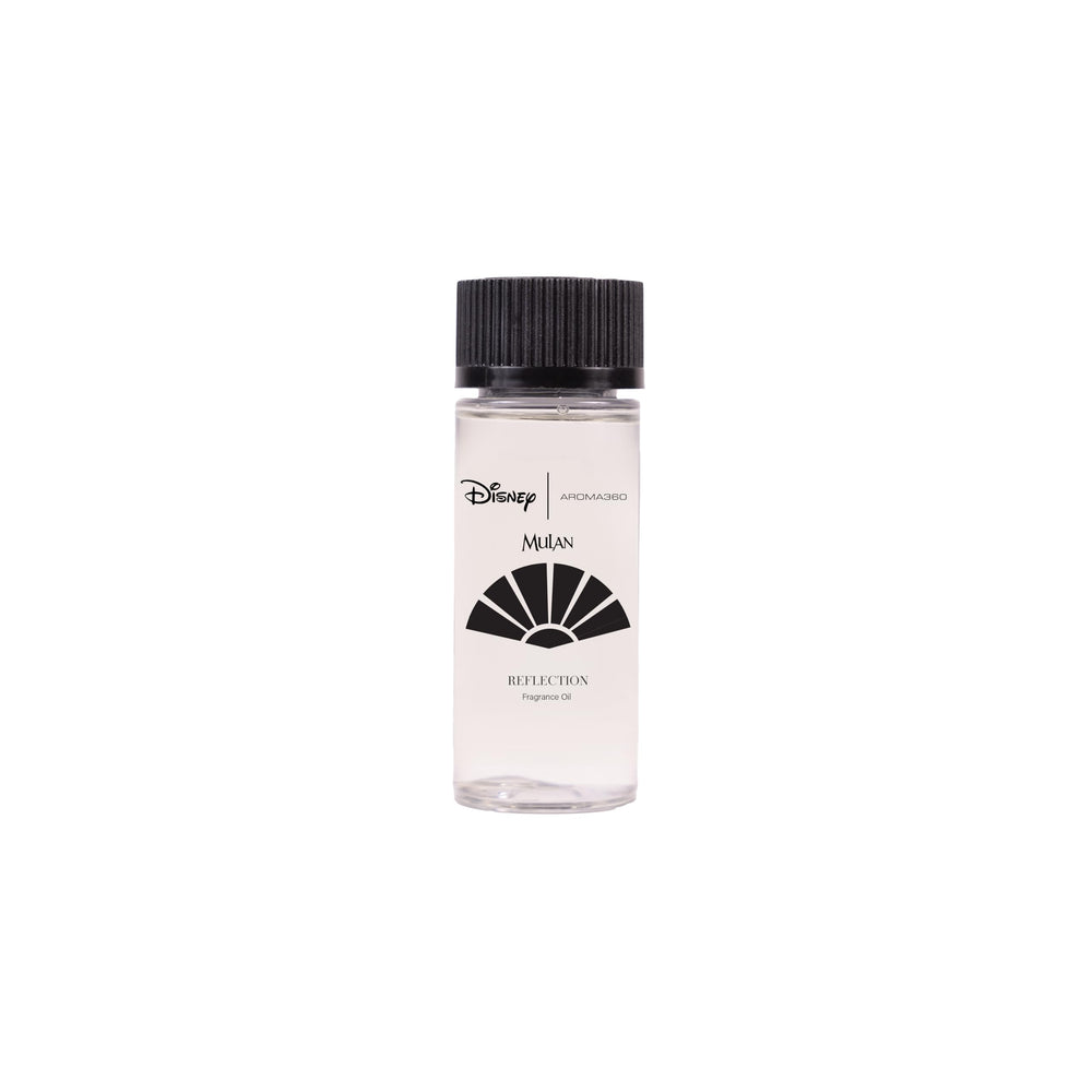 Aroma360 Disney Reflection Mulan fragrance oil bottle for diffuser use, elegant home fragrance.