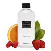 Aroma360 Paradise Lost bottle cap close-up highlighting luxurious citrus and berry notes for living room ambience