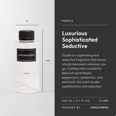 Aroma360 Purple 200mL bottle highlighting Cardamom and depth
