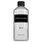 Aroma360 Red 500mL bottle front view, luxurious home fragrance presentation.