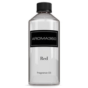 Aroma360 Red 500mL bottle front view, luxurious home fragrance presentation.