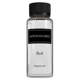 Aroma360 Red Diffuser Oil bottle pour releasing ruby grapefruit notes in a cozy living room.