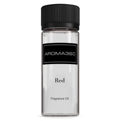 Aroma360 Red Diffuser Oil bottle adds luxury fragrance to refined spaces.