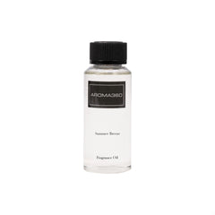 Aroma360 Summer Breeze bottle releasing luxurious fragrance in a living room.