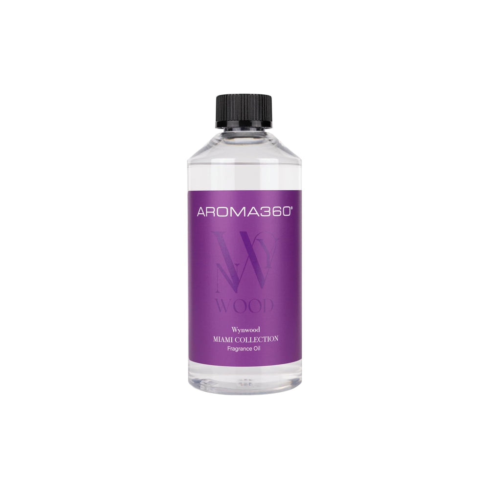 Aroma360 Wynwood fragrance oil blend for diffuser with pink grapefruit, armoise, and white patchouli—uplifting ambiance