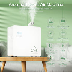 Aromadd Bluetooth app control panel for scheduling and mist adjustments
