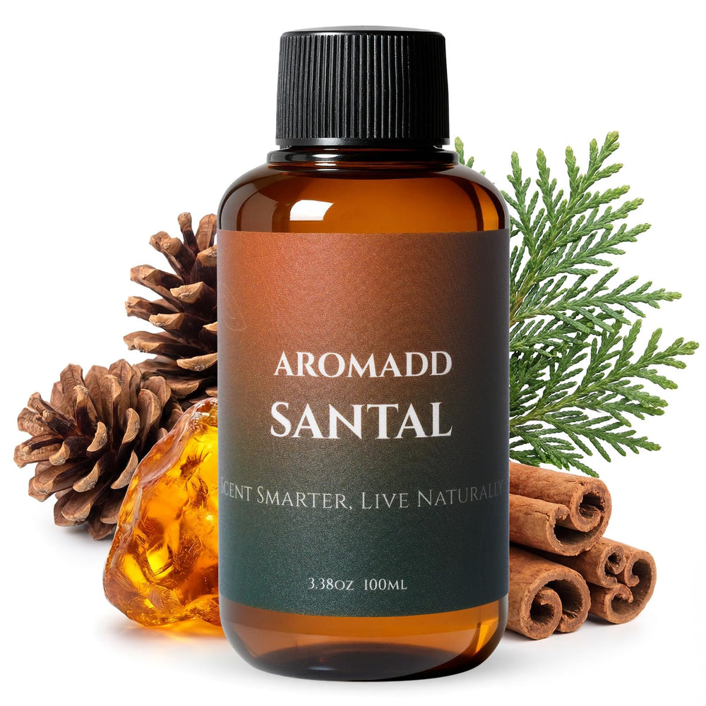 Aromadd Santal Diffuser Oil bottle delivers hotel-inspired sandalwood warmth to your home.