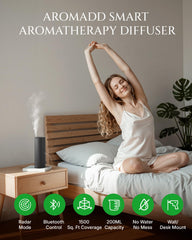 Aromadd diffuser wall-mount setup for flexible space-saving placement.